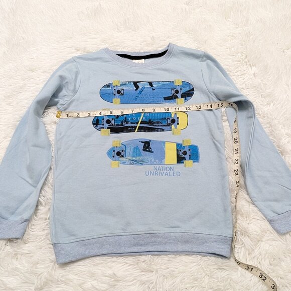 Zara Unisex Light Blue Casual Crew Neck fleece lined Sweatshirt for 10Yrs NWOT - Picture 5 of 7